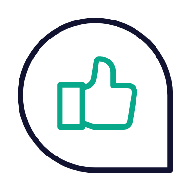 Chat Thumb Up, Animated Icon, Outline