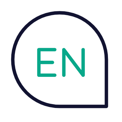 Chat English, Animated Icon, Outline