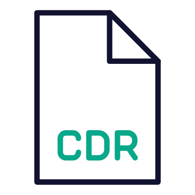 File CDR, Animated Icon, Outline