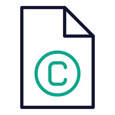 File Copyright, Animated Icon, Outline