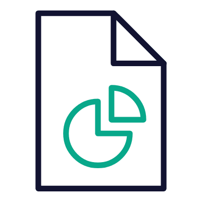File Pie Chart, Animated Icon, Outline