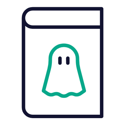 Book Ghost, Animated Icon, Outline