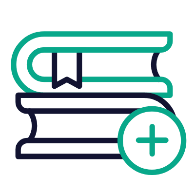 Books Plus, Animated Icon, Outline