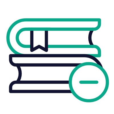 Books Minus, Animated Icon, Outline