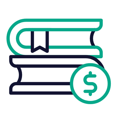 Books Dollar, Animated Icon, Outline