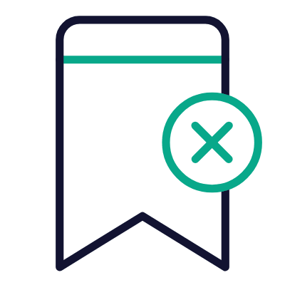 Bookmark Cross, Animated Icon, Outline