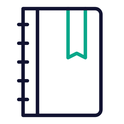 Notebook Bookmark, Animated Icon, Outline