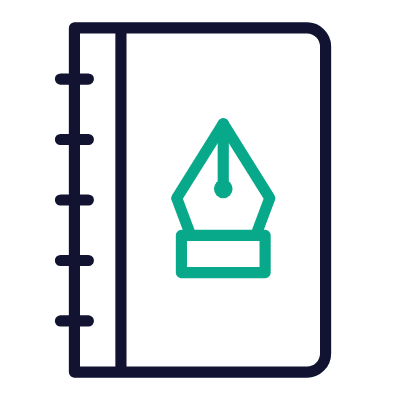 Notebook Pen, Animated Icon, Outline