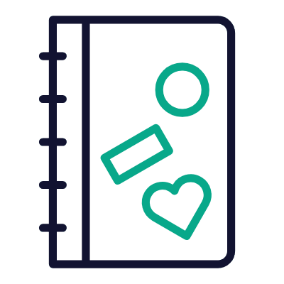 Notebook Stickers, Animated Icon, Outline