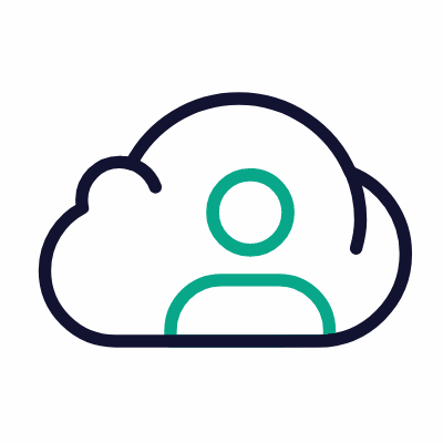 Cloud Avatar, Animated Icon, Outline