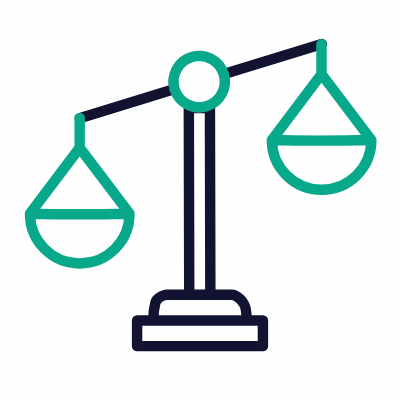 Scale Justice, Animated Icon, Outline