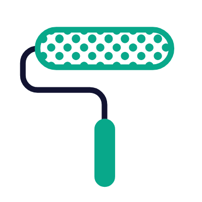 Paint Roller, Animated Icon, Outline