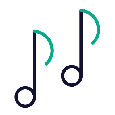 Music Notes, Animated Icon, Outline