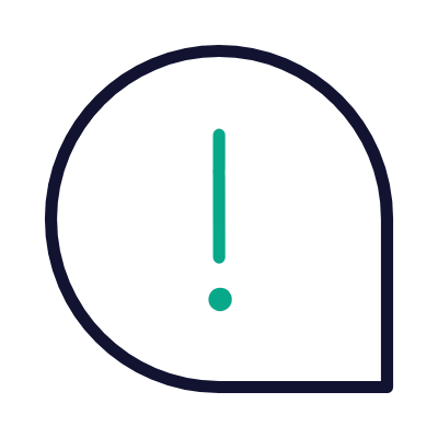 Chat Exclamation, Animated Icon, Outline