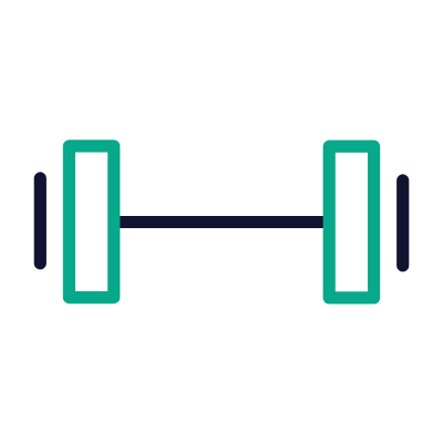 Dumbbell, Animated Icon, Outline