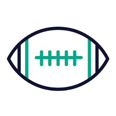 Rugby Ball, Animated Icon, Outline