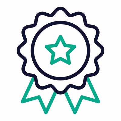Badge Ribbon Star, Animated Icon, Outline