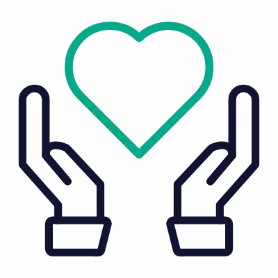 Hands Open Care, Animated Icon, Outline
