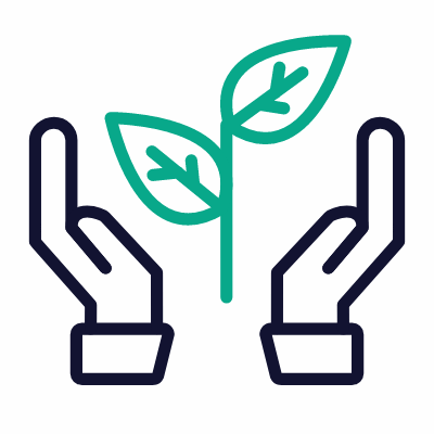 Hands Plant, Animated Icon, Outline