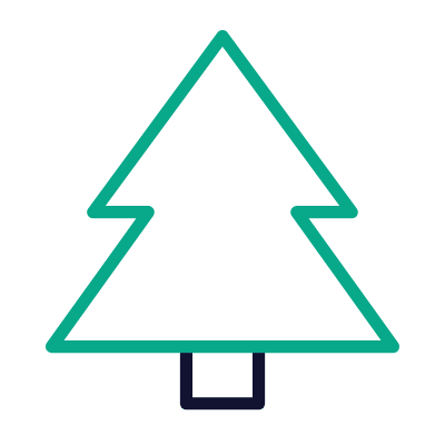 Pine Tree, Animated Icon, Outline