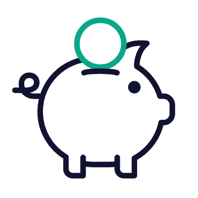 Piggy Bank, Animated Icon, Outline
