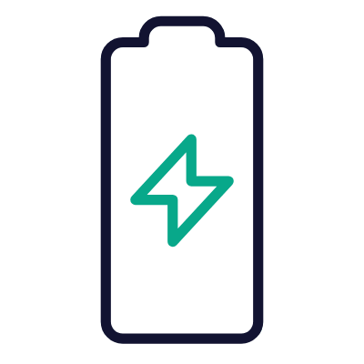 Battery Bolt, Animated Icon, Outline