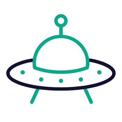 Ufo, Animated Icon, Outline