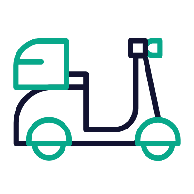Moped, Animated Icon, Outline