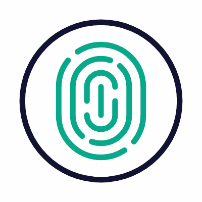 Fingerprint Circle, Animated Icon, Outline