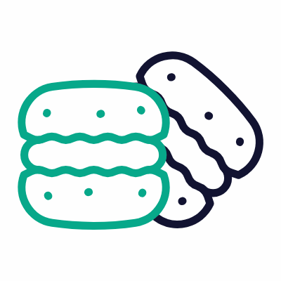 Macaroons, Animated Icon, Outline
