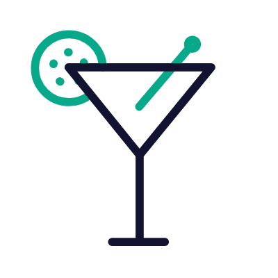 Cocktail, Animated Icon, Outline