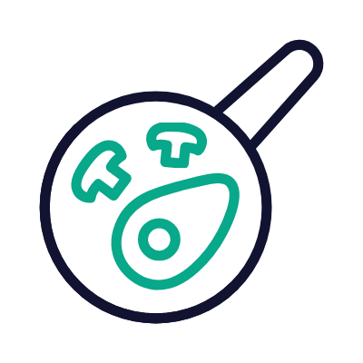 Frying Pan Cooking, Animated Icon, Outline