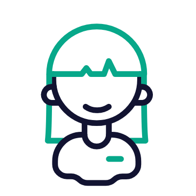 Girl, Animated Icon, Outline