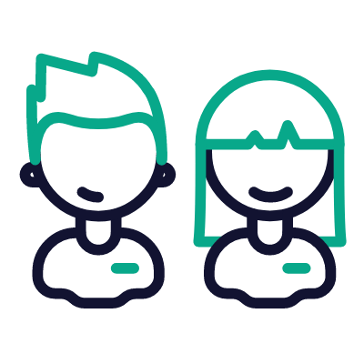 Avatars Boy Girl, Animated Icon, Outline