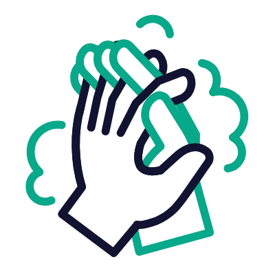 Washing Hands, Animated Icon, Outline