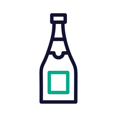 Champagne, Animated Icon, Outline