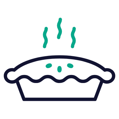 Apple Pie, Animated Icon, Outline