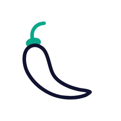 One Chili Pepper Spicy, Animated Icon, Outline