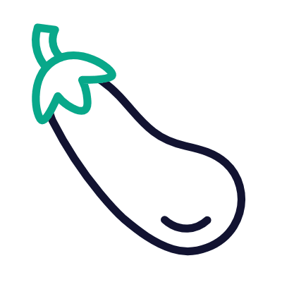 Aubergine, Animated Icon, Outline