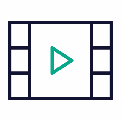 Film Play, Animated Icon, Outline