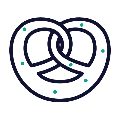 Brezel, Animated Icon, Outline
