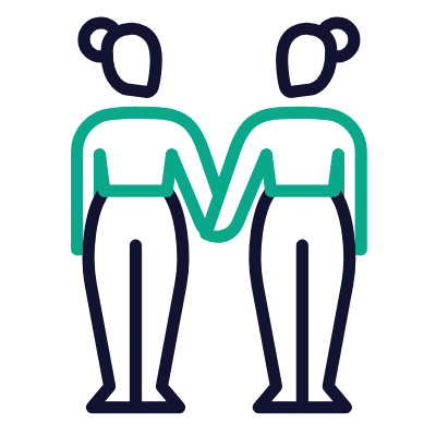Women Couple, Animated Icon, Outline