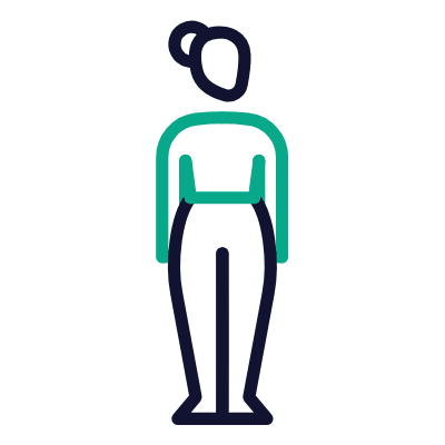 Woman Standing, Animated Icon, Outline