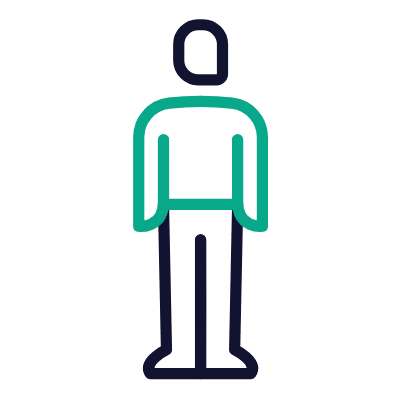Man Standing, Animated Icon, Outline