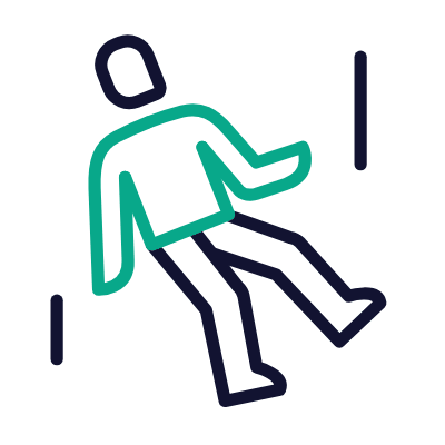 Falling Person, Animated Icon, Outline