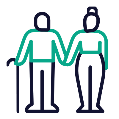 Elderly, Animated Icon, Outline