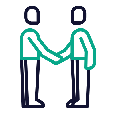 People Handshake, Animated Icon, Outline
