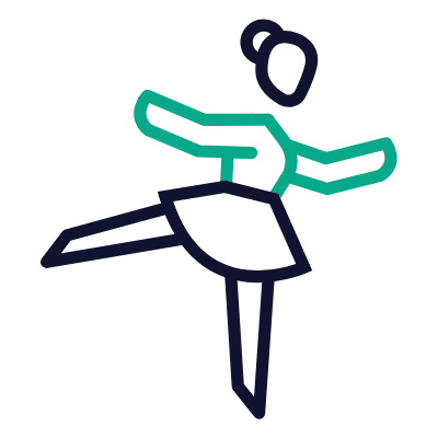 Ballet Dancer, Animated Icon, Outline