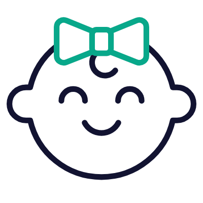 Baby Girl, Animated Icon, Outline