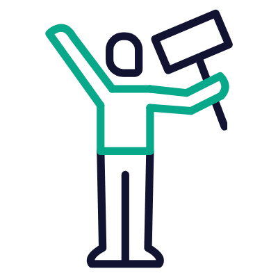 Protest, Animated Icon, Outline
